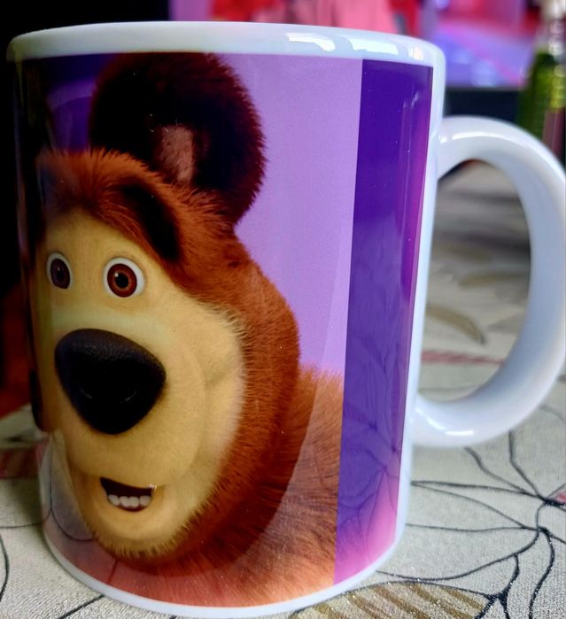 Nowy kubek Ceramiczny Masza I Niedźwiedź prezent dla dziecka