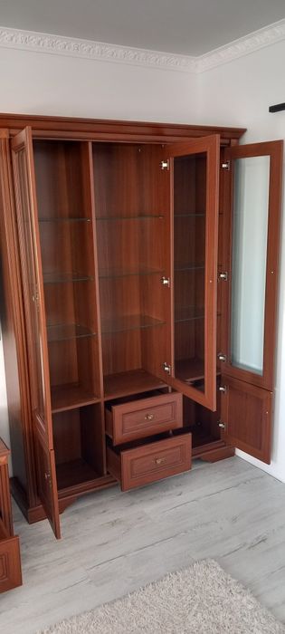 Witryna Szklana Stojąca Kent + Szafka RTV Kent