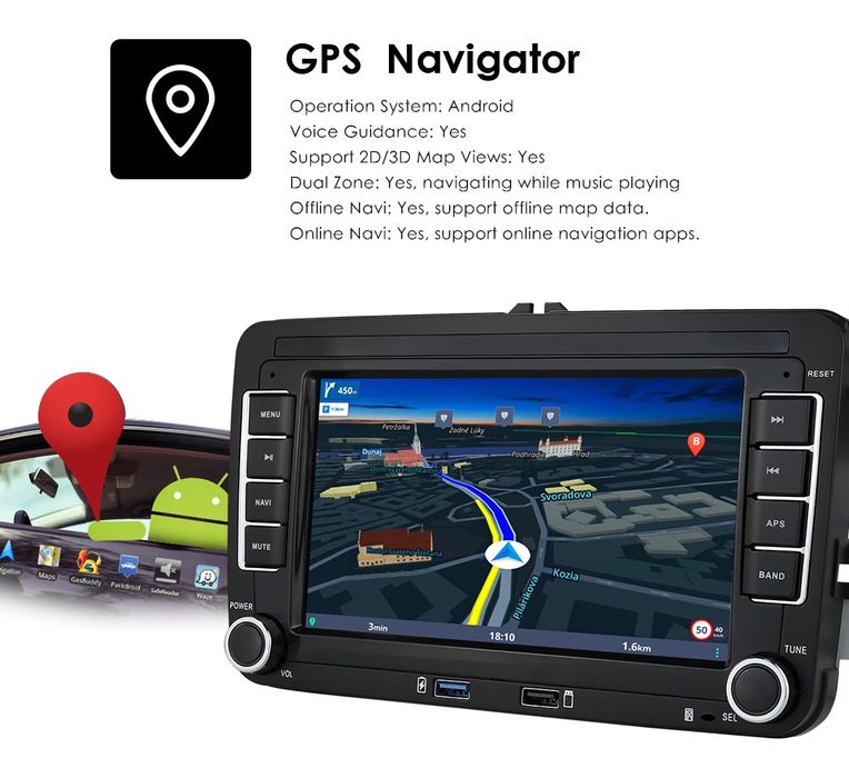 Radio CarPlay/Android Auto Skoda Octavia Superb VW Passat Golf Seat