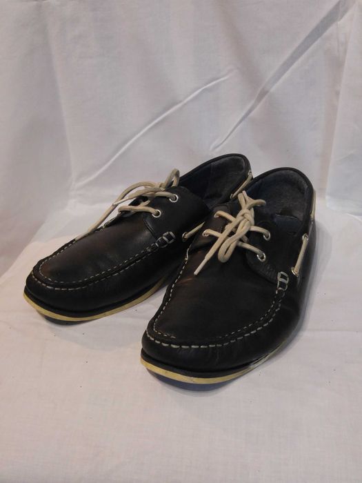 Buty żeglarskie, półbuty męskie skórzane easy