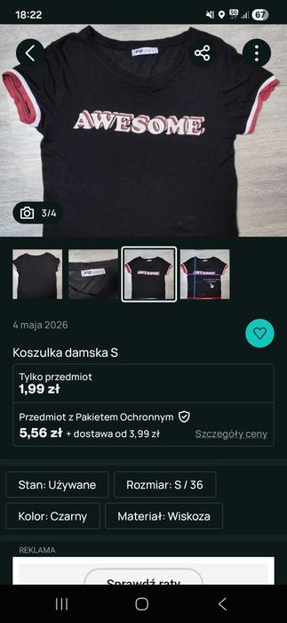 Tshirt damski granatowy i 2 inne
