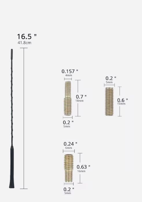 42см автомобільна антенна з набором перехідників вантажівок