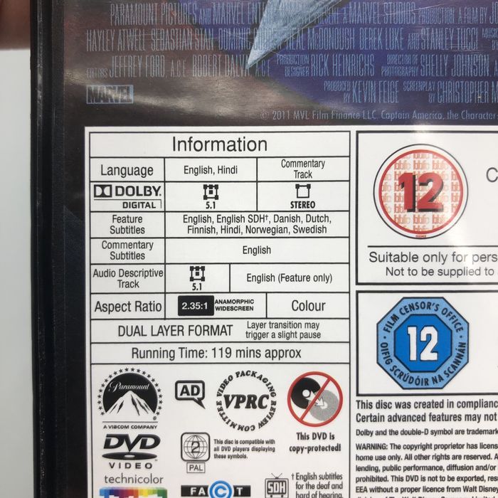 Captain America: The First Avenger – DVD, Marvel Studios