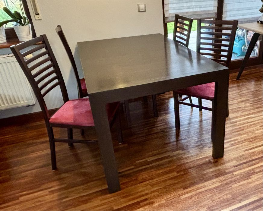 Stół rozkładany 140 x 90 cm + 2 dostawki 45 cm + 12 krzeseł