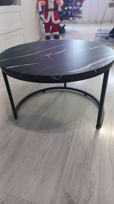 Stolik kawowy - czarny marmurek