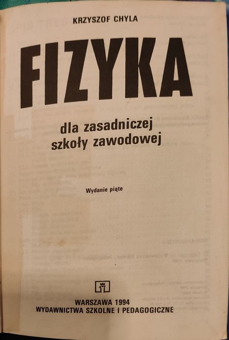 Fizyka dla zasadniczej szkoły zawodowej