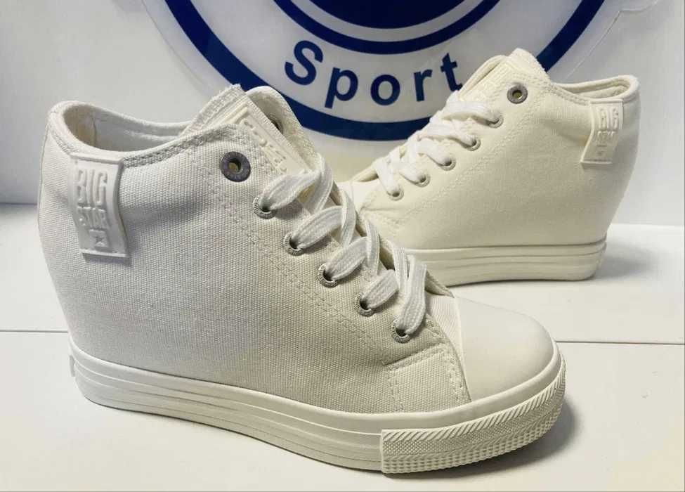 Big star na koturnie trampki biale 38
