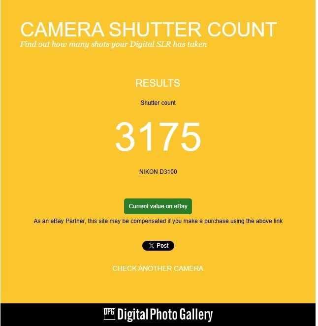 Nikon D3100 пробіг 3175