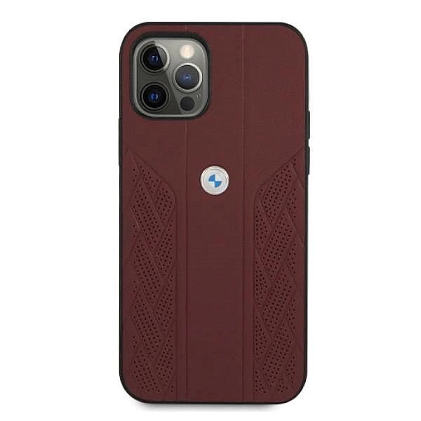 Etui BMW Leather Curve Perforate na iPhone 12 / iPhone 12 Pro - czerwo