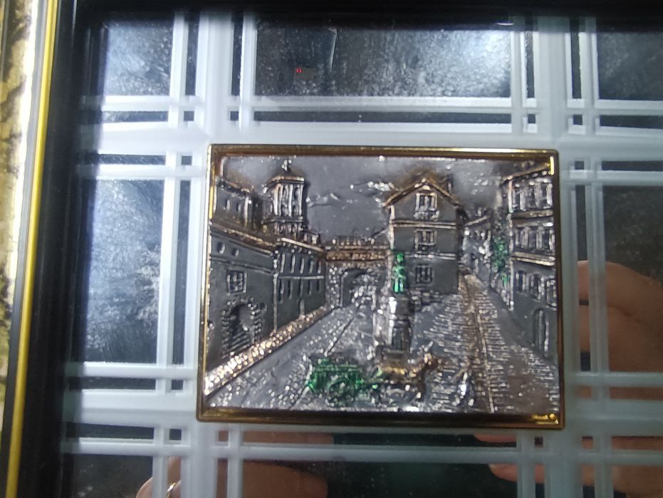 Conjunto Quadros arte Florentina em prata 25x21