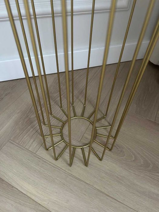 Kwietnik stojący loft metalowy złoto biały 70 cm