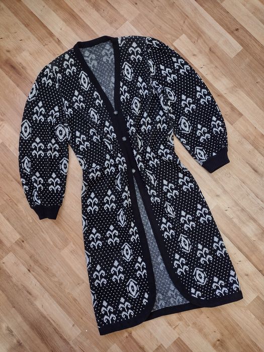 Długi sweter kardigan damski L