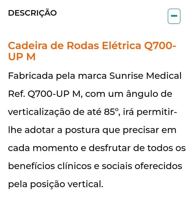 Cadeira de rodas elétrica Q700 up