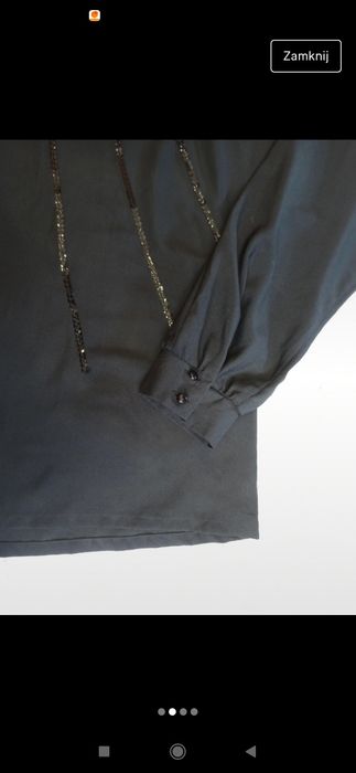 Elegancka czarna bluzka z cekinami typu kimono