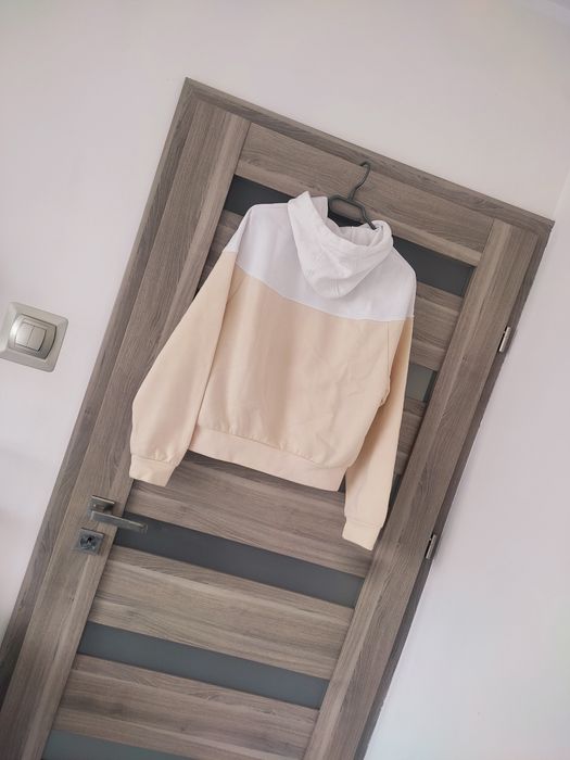 Beżowa bluza z kapturem z bawełną Roxy roz S