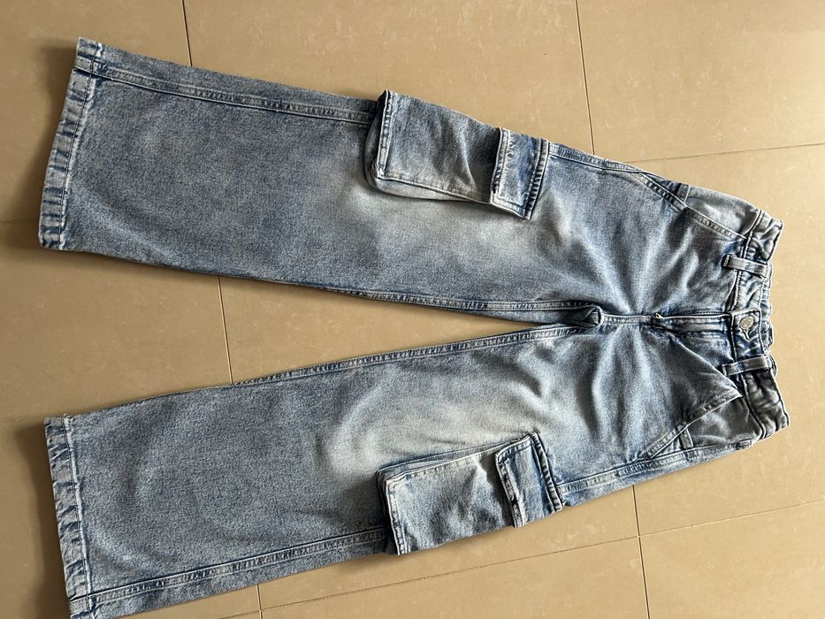 Jeansy H&M szeroka nogawka rozm 134 regulowany pas