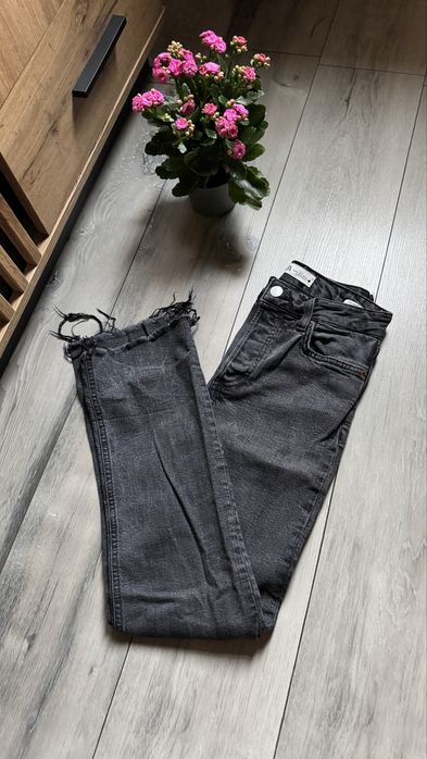 Spodnie ZARA 34 damskie jeansy czarne bawełna