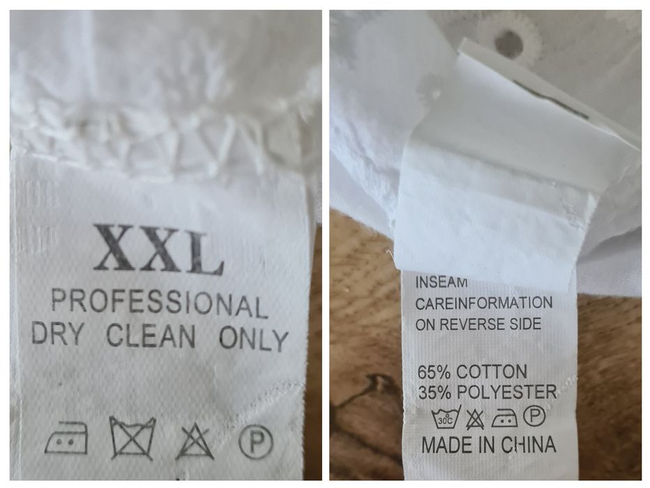 Bluzka XXL biała wykończenia koronka bawełna