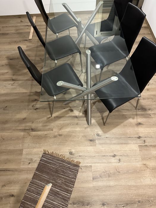 Mesa vidro + 6 cadeiras