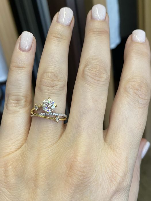 Срібне кільце з діамантом муасанітом 1 ct. Сертифікат.