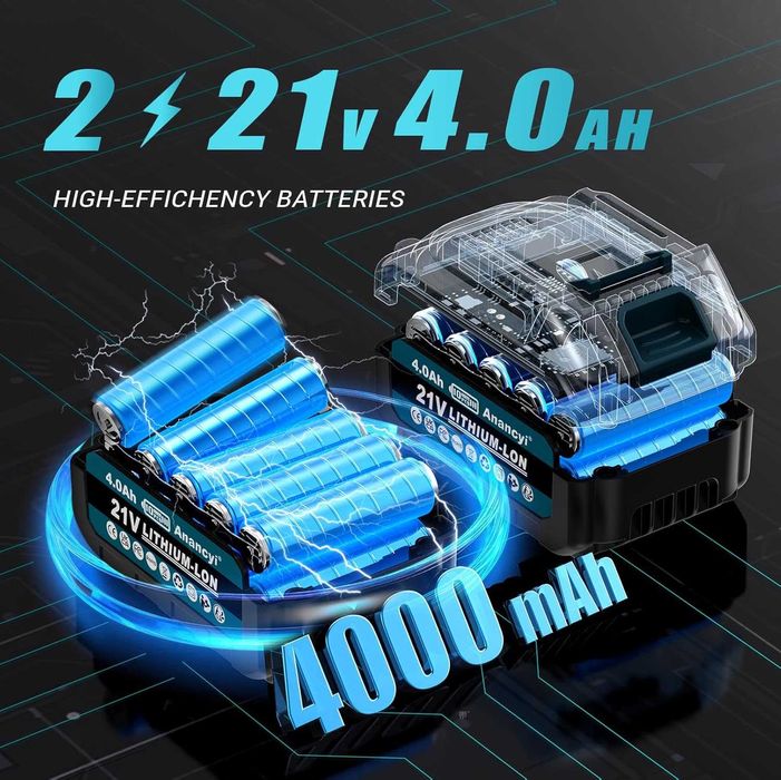 ANANCYI Mini pilarka łańcuchowa 6 i 8 cali z 2 akumulatorami 4000 mAh