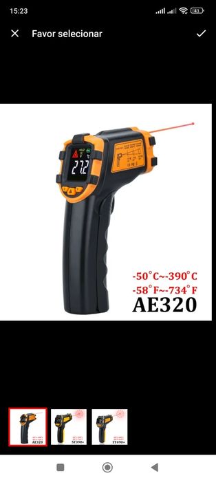 Termômetro infravermelho lazer digital