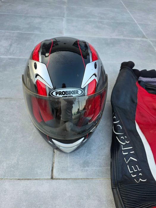 Kombinezo Motocyklowy Dwuczęściowy PROBIKER Kask Buty