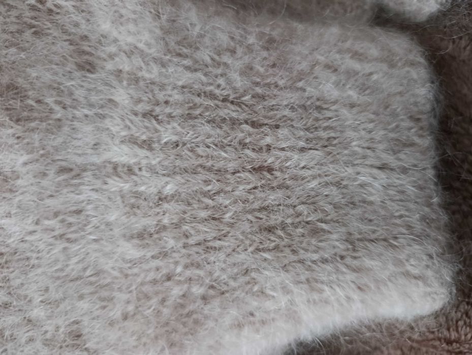 Sweter  kardigan damski, moher  ciepły  beż r. U