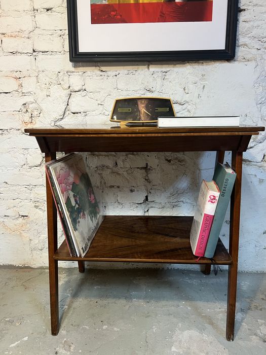 Piekny obrotowy stolik rtv stolik na gramofon winyle prl vintage retro