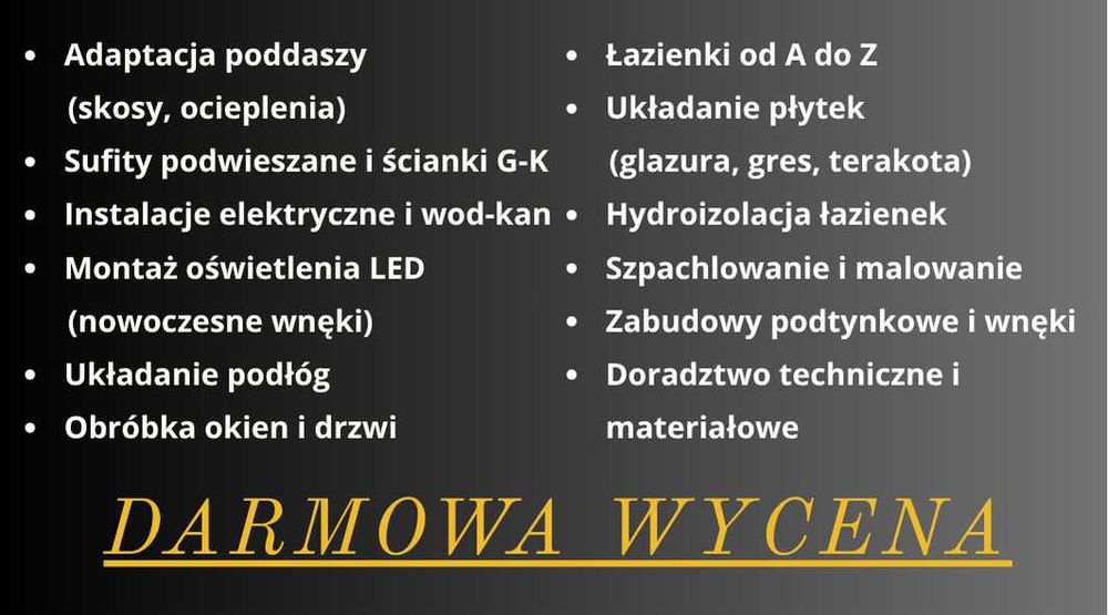 Remonty / Wykończenia wnętrz * od A do Z * - "pod klucz"