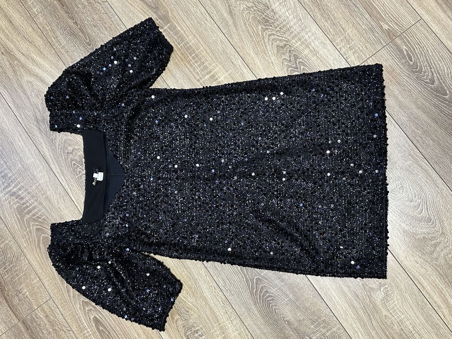 Сукня чорна, коротка, пайєтка, 36-38 р