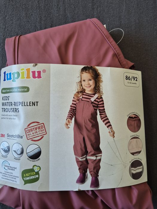 Lupilu nowe spodnie przeciwdeszczowe 86/92