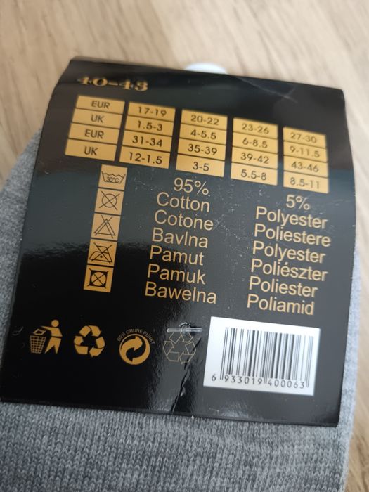 Bawełniane skarpety 40-43 5 par