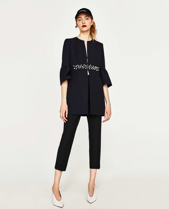 Zara płaszcz Studio Trend Hit perełki