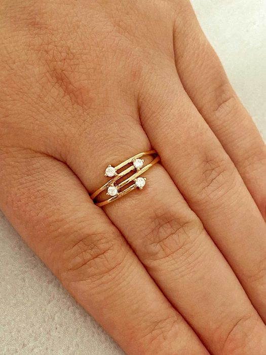 Позолоченное Кольцо "Фигурные Вырезы" р.18 (Разные Модели). Позолота