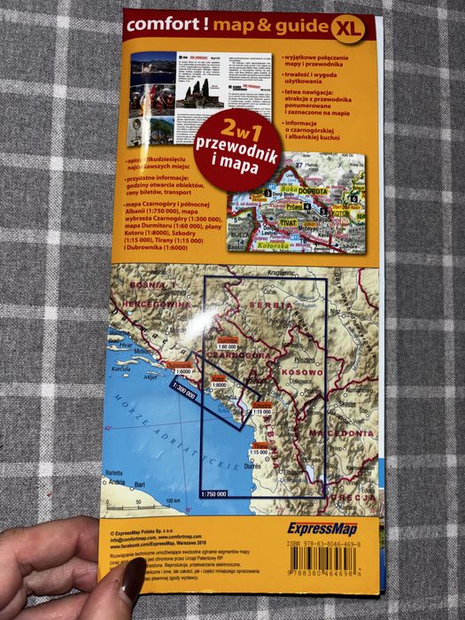 Mapa Czarnogóra i północna Albania