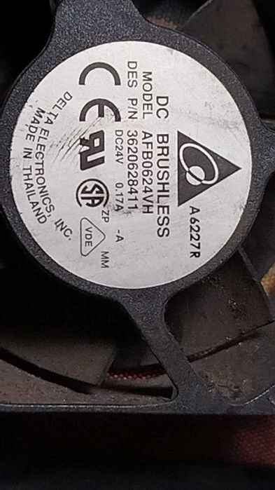 вентилятор Ebmpast, Delta 24В 0,17А 2,5 Вт 60х60х25 мм