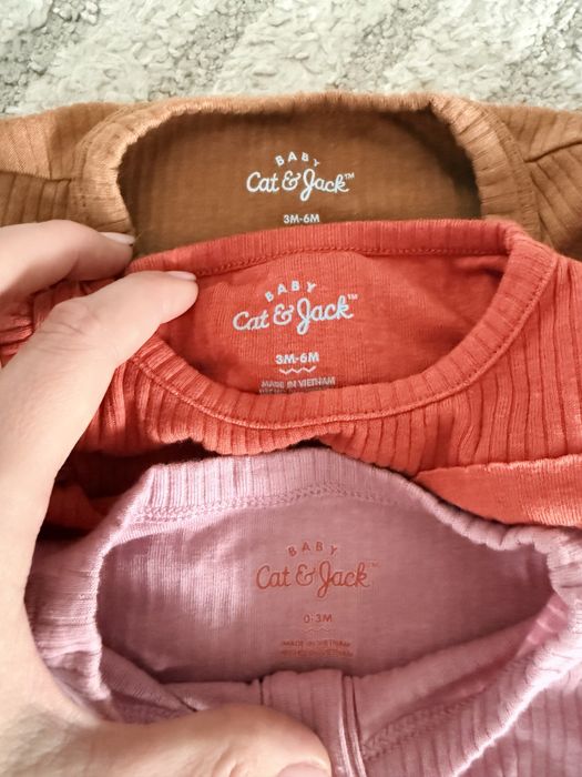 3 szt body Cat & Jack 3-6miesiecy prazkowane elastyczne