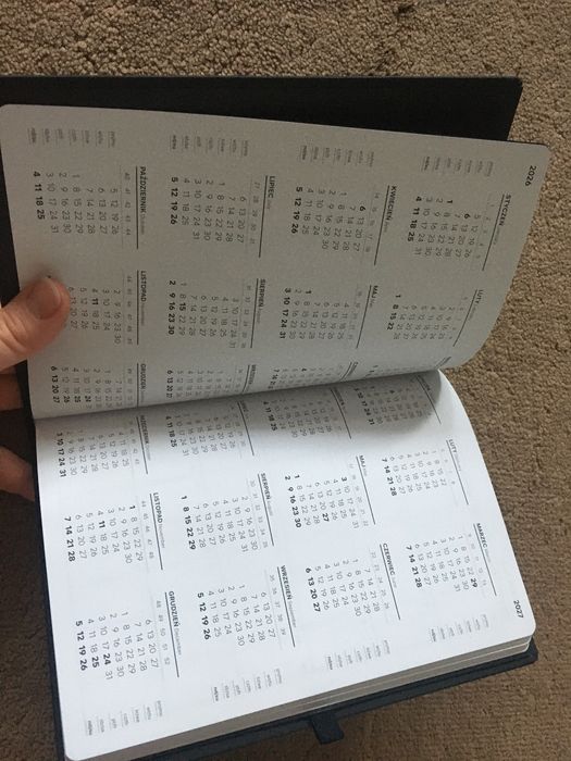 . Kalendarz książkowy A5 2026 czarny elegancki - zeszyt planer notes