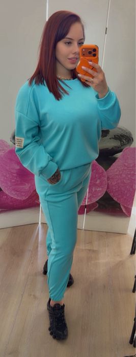 Komplet damski maselkowy turkus