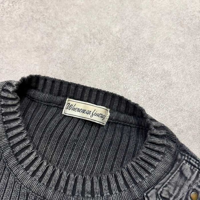 Vintage Sweter Y2K Jumper Knit Sweater Ćwieki Swag Japan Trendy