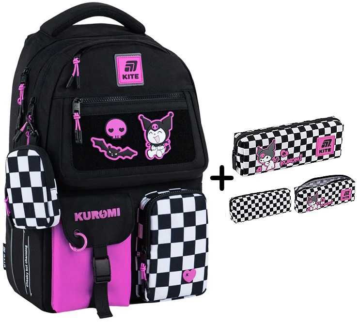 Рюкзак + пенал шкільний підлітковий Kite  Kuromi Кайт Куромі 9-12 р