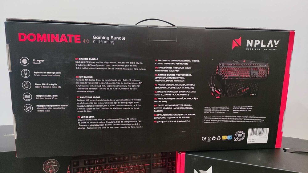 Bundle gaming, teclado, rato, headphone, tapete, Nplay