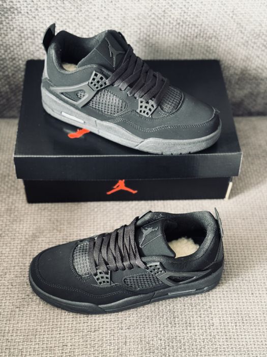 Nike Air Retro Jordan 4 Black Cat winter кросівки зимові Джордан 4