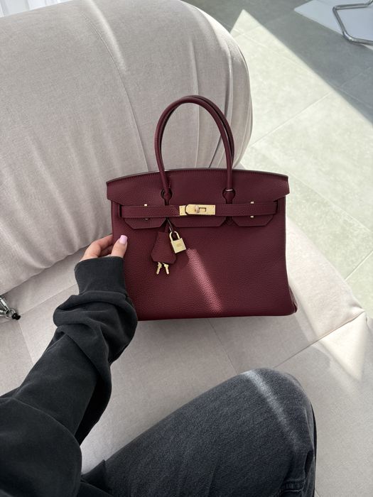 Сумка Hermes Birkin 30 Burgundy бургунді