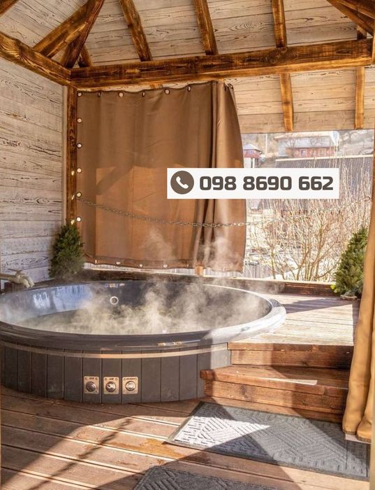 ТОП ЦІНА‼️Спа КАРПАТСЬКИЙ РЕЛАКС • Чан Джакузі Сауна на дровах Басейн