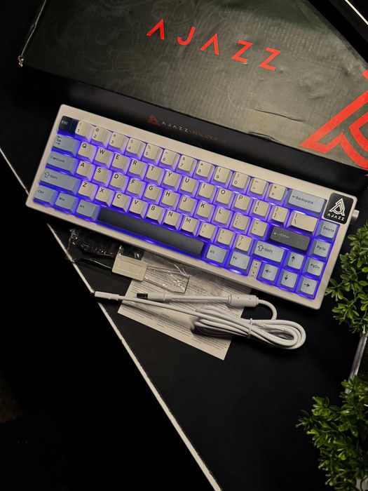 ‼️•Клавіатура Ajazz AK 650 White-Blue / Sea Salt switches •‼️