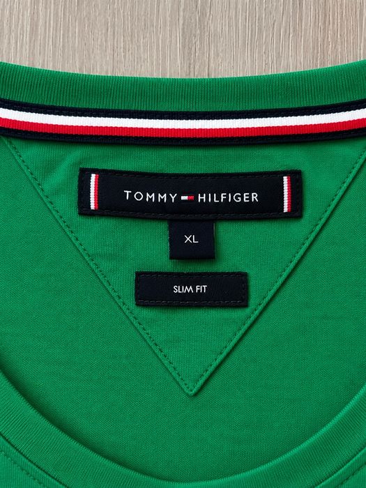 Tommy Hilfiger zielona bluzka longsleeve XL Slim Fit oryginalna