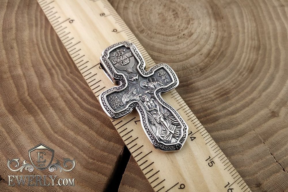 Православный серебряный нательный крестик без распятия. Срібний хрест