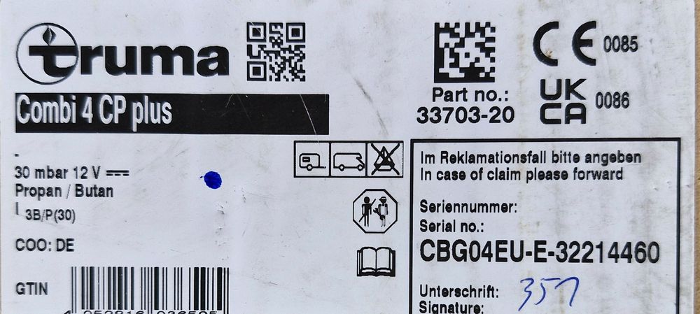 Ogrzewanie gazowe do kampera TRUMA COMBI 4 CP PLUS nowe plus sterownik